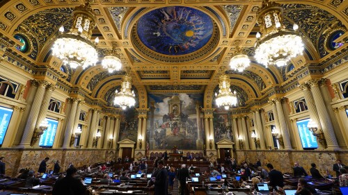 Members of the Pennsylvania House of Representatives attend a session at the state Capitol in Harrisburg, Pa., Thursday, June 29, 2023. (AP Photo/Matt Rourke)
