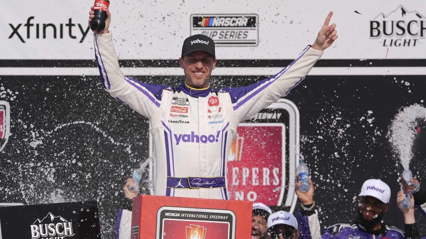 Denny Hamlin wins at Michigan for his 3rd NASCAR Cup Series victory of the season