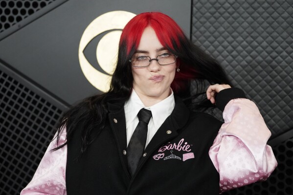 Billie Eilish arrives at the 66th annual Grammy Awards on Sunday, Feb. 4, 2024, in Los Angeles. (Photo by Jordan Strauss/Invision/AP)