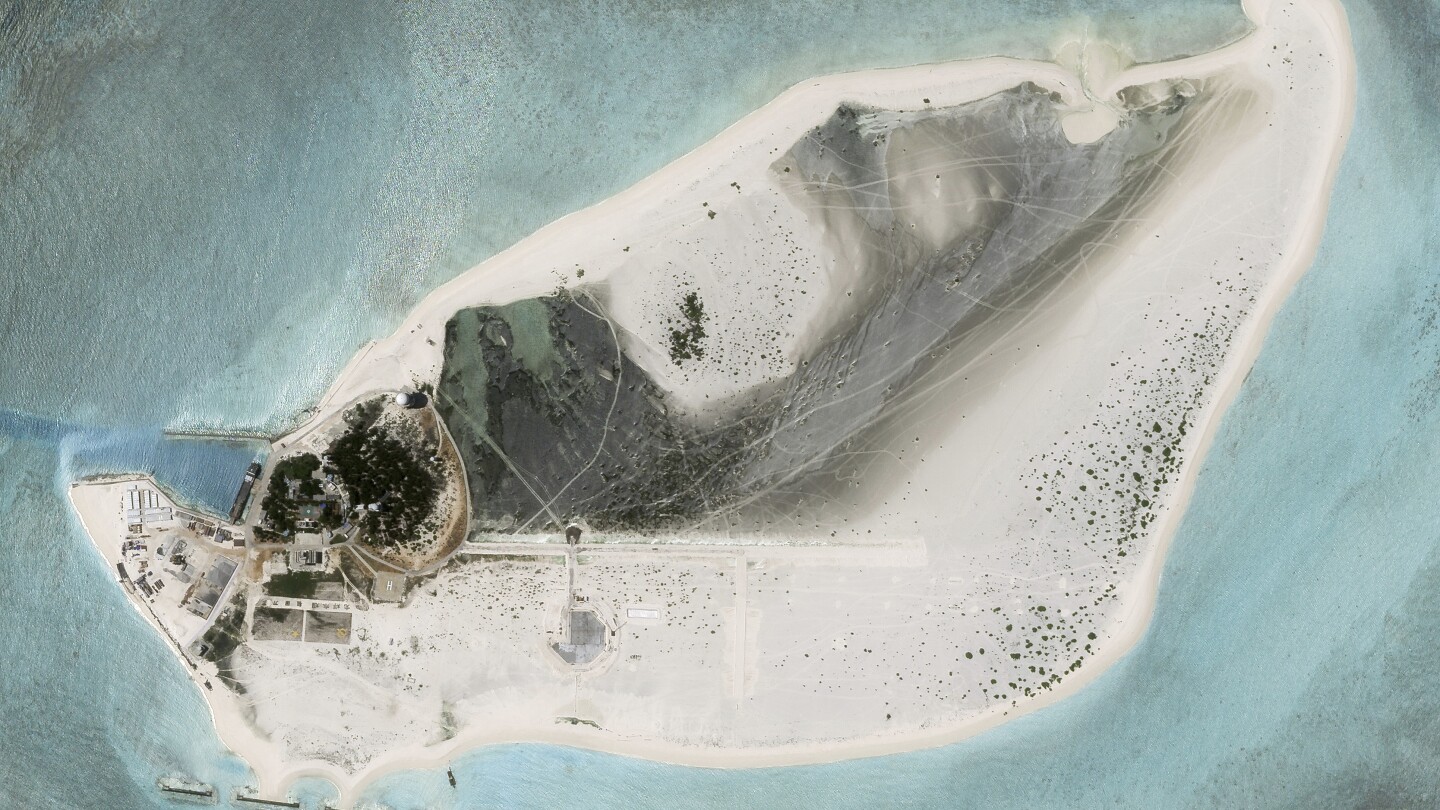 It appears that China is building an airstrip on a disputed island in the South China Sea