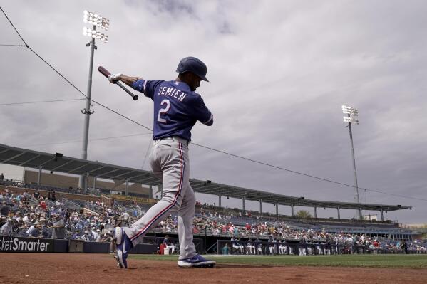 Marcus Semien Texas Rangers Unsigned Preparing to Bat Photograph