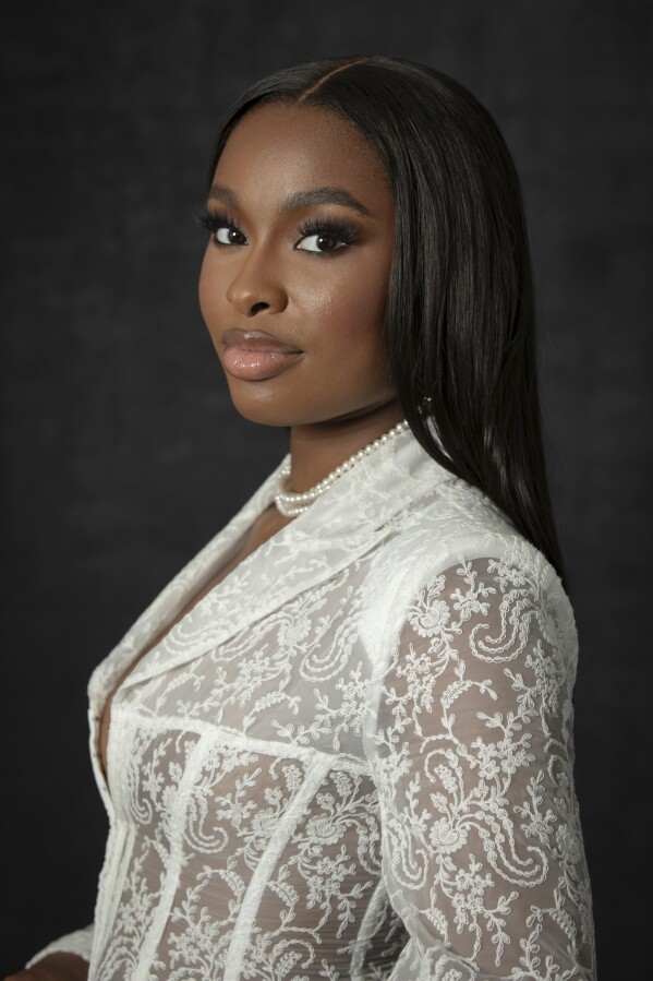 Coco Jones poses for a portrait on Thursday, Dec. 28, 2023, in Los Angeles. (Photo by Rebecca Cabage/Invision/AP)