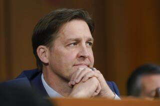 FILE - U.S. Sen. Ben Sasse, R-Neb., listens during a confirmation hearing for Supreme Court nomineeKetanji Brown Jackson before the Senate Judiciary Committee on Capitol Hill in Washington, March 23, 2022. The outgoing senator left office Sunday, Jan. 8, 2023, to become the University of Florida's new president and said he knows he may be remembered more for his criticisms of former President Donald Trump than for the policies he supported. (AP Photo/Alex Brandon, File)