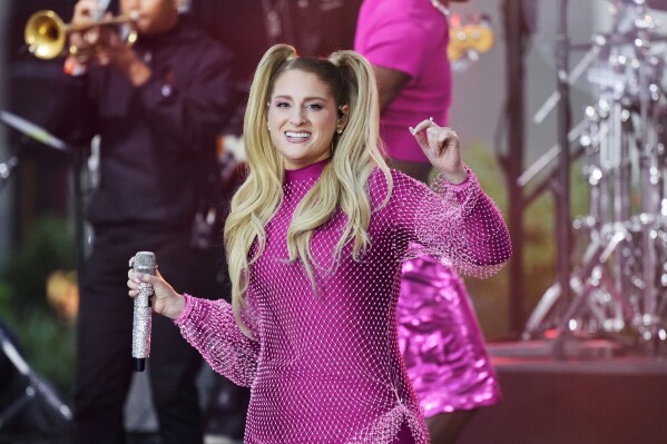 FILE - Meghan Trainor performs on NBC's Today show at Rockefeller Plaza in New York on Oct, 21, 2022. On Friday, Trainor will release her sixth studio album, “Timeless.” (Photo by Charles Sykes/Invision/AP, File)