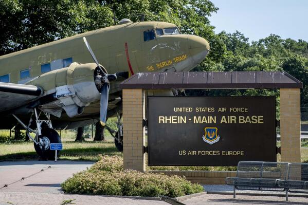 FILE - An old so called 'raisin bomber' airplane from WW II is seen at the airlift memorial at the airport in Frankfurt, Germany, on June 24, 2020. Russian President Vladimir Putin's war in Ukraine and his push to upend the broader security order in Europe may signal a historic shift in American thinking about defense of the continent. Depending on how far Putin goes, this could mean a buildup of U.S. military power in Europe not seen since the Cold War. (AP Photo/Michael Probst, File)