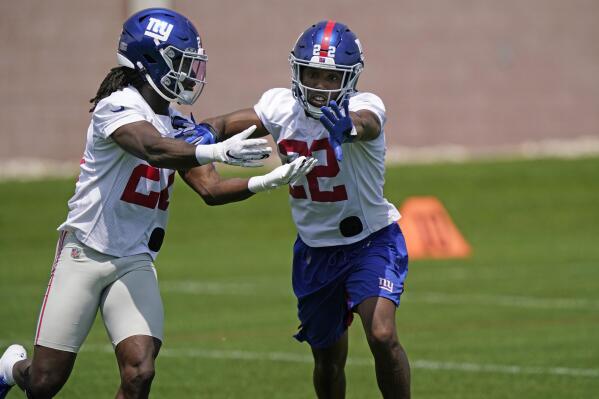 New York Giants cornerback James Bradberry (24) and New York Giants  cornerback Adoree' Jackson …