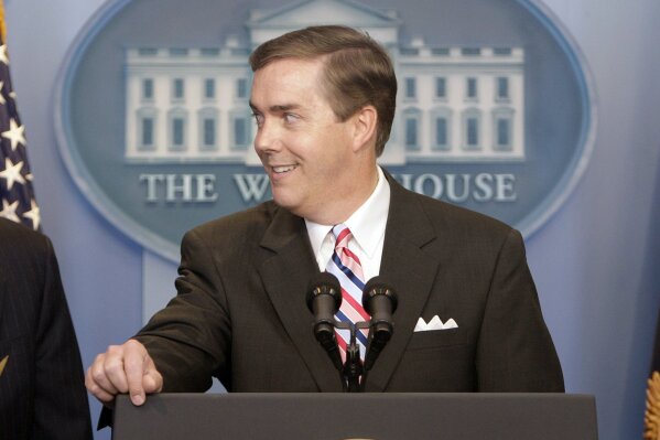 FILE - White House Correspondents Association President Steve Scully appears at a ribbon-cutting ceremony for the James S. Brady Press Briefing Room at the White House in Washington on July 11, 2007.  C-SPAN suspended its political editor Steve Scully indefinitely after he admitted to lying about having his Twitter account hacked. A week ago, when Scully was questioned about a message he had sent to former Trump aide Anthony Scaramucci seeking advice, Scully claimed that someone had gotten into his account and done that. (AP Photo/Ron Edmonds, File)