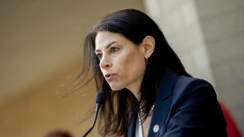 FILE - Michigan Attorney General Dana Nessel speaks as she joins Genesee County Sheriff Chris Swanson and other state and local officials taking action against Lockhart Chemical in a news conference on Sept. 19, 2022, outside of the Genesee County Sheriff's Office in Flint, Mich. (Jake May/The Flint Journal via AP, File)