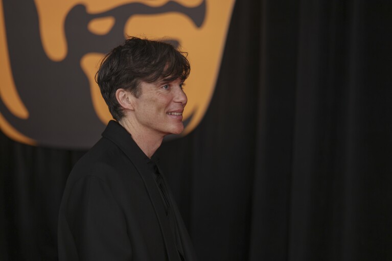 Cillian Murphy poses for photographers upon arrival at the 77th British Academy Film Awards, BAFTA's, in London, Sunday, Feb. 18, 2024. (Photo by Vianney Le Caer/Invision/AP)