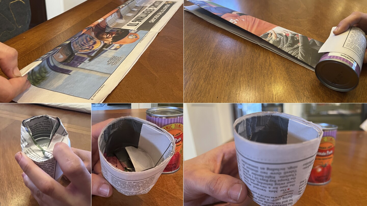 Upcycle small food containers or even newspaper for starting seeds indoors
