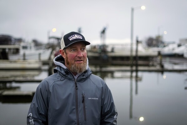 Rayyan "Skeet" Williams speaks during an interview, Wednesday, March 27, 2024, in Sparrows Point, Maryland.  The deadly collapse of the historic Francis Scott Key Bridge shook Baltimore to its core and challenged its cultural identity as a pre-21st century port city.  The United States declared its independence.  (AP Photo/Matt Rourke)