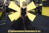 Florence Pugh poses for photographers upon arrival at a screening of the film 'Thunderbolts' on Tuesday, April 22, 2025, in London. (Photo by Scott A Garfitt/Invision/AP)