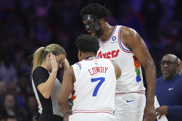 Embiid ejected after drawing 2 technicals in game against Wembanyama and  Spurs | AP News