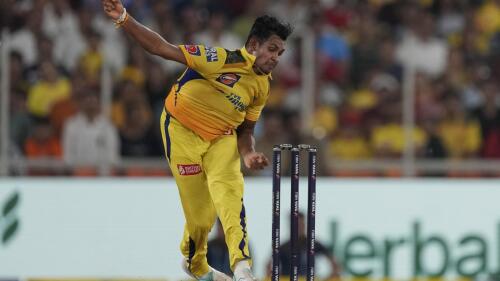 Chennai Super Kings' Matheesha Pathirana bowls a delivery during the Indian Premier League final cricket match between Chennai Super Kings and Gujarat Titans in Ahmedabad, India, Monday, May 29, 2023. (AP Photo/Ajit Solanki)