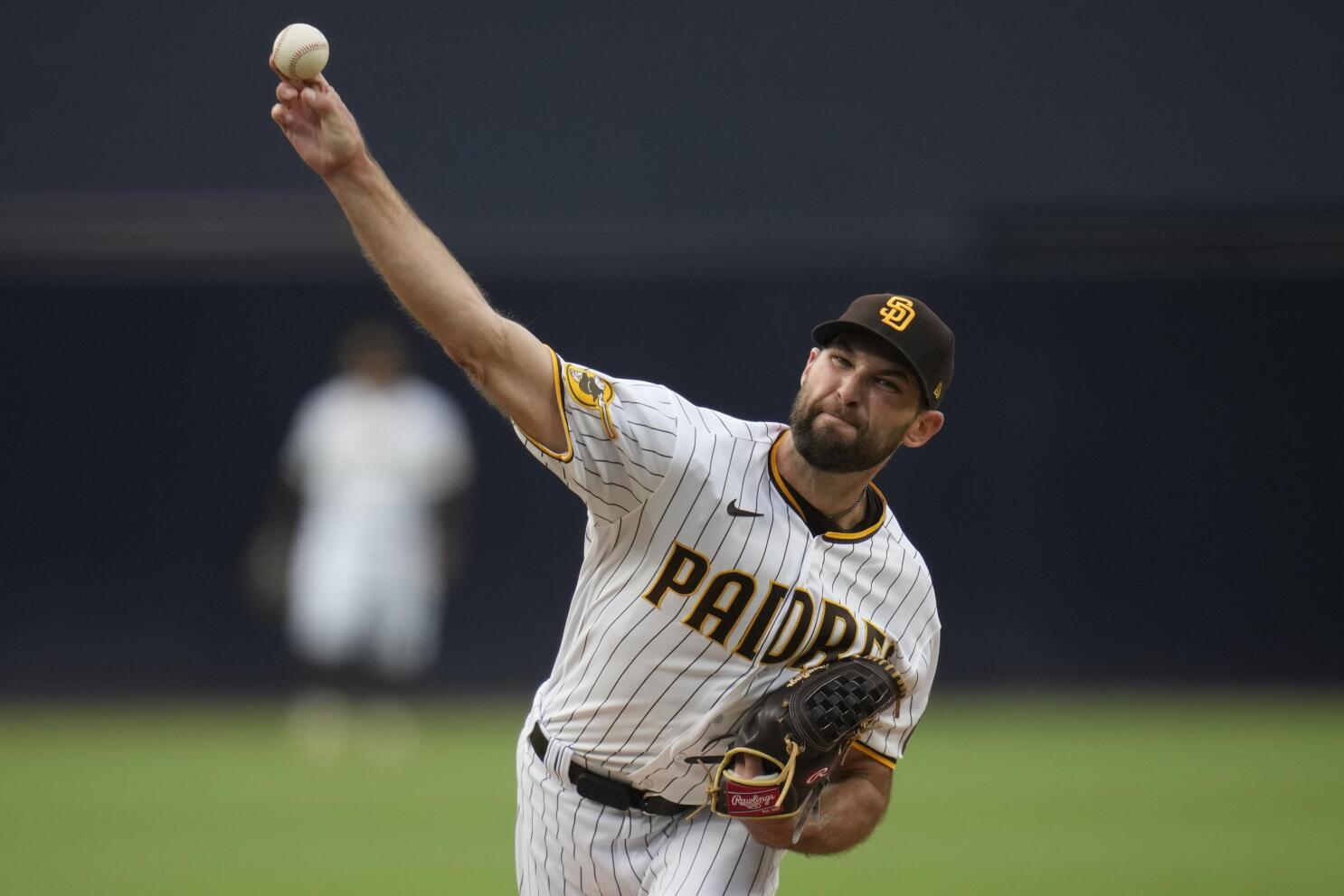 Wacha takes no-hitter into 8th, fans 11 in Padres' 4-0 win over
