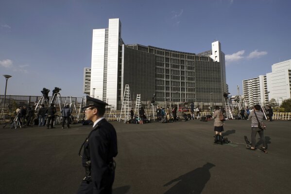 
              Step ladders placed by photographers and cameramen are seen in front of Tokyo Detention Center, where former Nissan Chairman Carlos Ghosn is detained, Tuesday, March 5, 2019, in Tokyo. The Tokyo District Court approved the release of Ghosn on 1 billion yen ($9 million) bail on Tuesday, ending nearly four months of detention. (AP Photo/Eugene Hoshiko)
            
