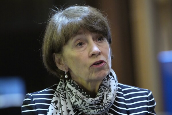 Anna Singer, a Swedish expert leading the country's investigation into its international adoption practices, speaks during an interview in Seoul, South Korea, March 21, 2023. (AP Photo/Ahn Young-joon, file)