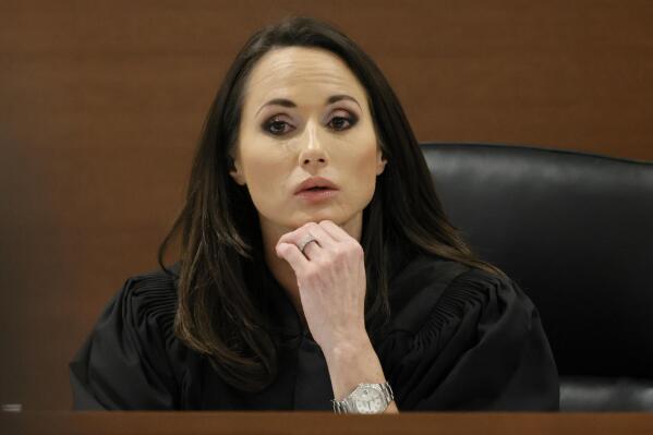 Judge Elizabeth Scherer is shown during jury pre-selection in the penalty phase of the trial of Marjory Stoneman Douglas High School shooter Nikolas Cruz at the Broward County Courthouse in Fort Lauderdale on Monday, May 2, 2022. The judge presiding over Florida school shooter Nikolas Cruz's death penalty trial was assigned the case despite never having overseen a major trial. (Amy Beth Bennett/South Florida Sun Sentinel via AP, Pool)