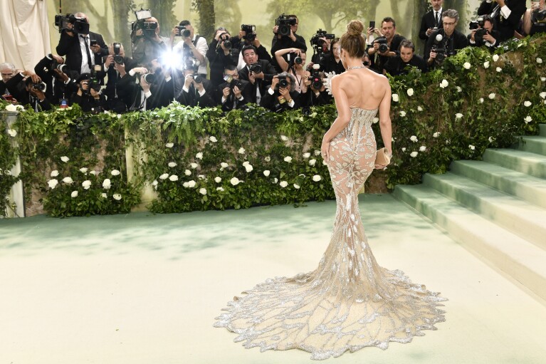 Jennifer Lopez attends The Metropolitan Museum of Art's Costume Institute benefit gala celebrating the opening of the "Sleeping Beauties: Reawakening Fashion" exhibition on Monday, May 6, 2024, in New York. (Photo by Evan Agostini/Invision/AP)