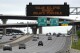 Motorists traveling toward Austin, Texas are reminded of Monday's eclipse and the possibility of traffic delays Saturday, April 6, 2024, in Austin. (Ǻ Photo/Charles Rex Arbogast)