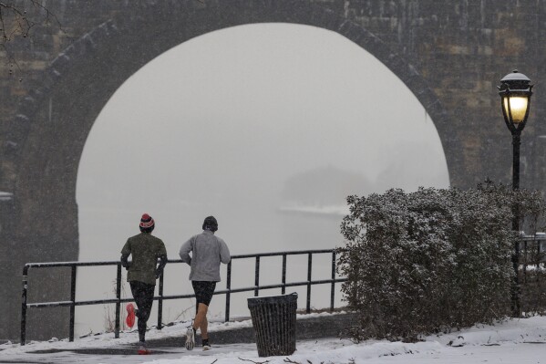 FILE - Joggers run along Kelly Drive in Philadelphia on Jan 19 2024 For the eighth straight month Earth was record hot according to the European climate agencys analysis of January 2024 Alejandro A AlvarezThe Philadelphia Inquirer via AP File