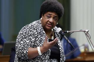 FILE - In this June 10, 2020, file photo, Assemblywoman Shirley Weber speaks at the Capitol in Sacramento, Calif. Weber, now California secretary of state, said Friday, Sept. 10, 2021, she won't require a more rigorous audit of next week's recall election results that could remove Gov. Gavin Newsom from office, saying concerns about the security of the state's election management system are “inaccurate.” (AP Photo/Rich Pedroncelli, File)