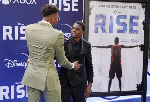 Giannis Antetokounmpo arrives at The Disney RISE Premiere held at