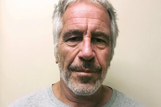 FILE - This March 28, 2017, file photo, provided by the New York State Sex Offender Registry, shows Jeffrey Epstein. Federal prosecutors offered a plea deal to two correctional officers responsible for guarding Epstein on the night of his death, but the officers have declined the offer, people familiar with the matter told The Associated Press. (New York State Sex Offender Registry via AP, File)