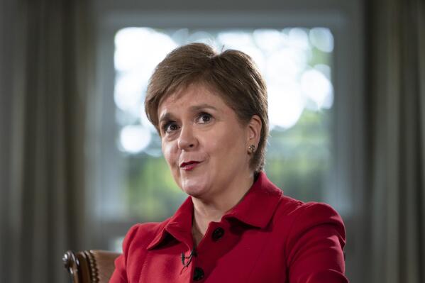 FILE - Scotland's First Minister of Scotland, Nicola Sturgeon, is interviewed, Tuesday, May 17, 2022, in Washington. The U.K. Supreme Court says it will hold hearings in October on whether Scotland can call an independence referendum without the consent of the British government. Pro-independence Scottish First Minister Nicola Sturgeon has said she intends to hold a plebiscite on secession on Oct. 19, 2023. (AP Photo/Jacquelyn Martin, File)
