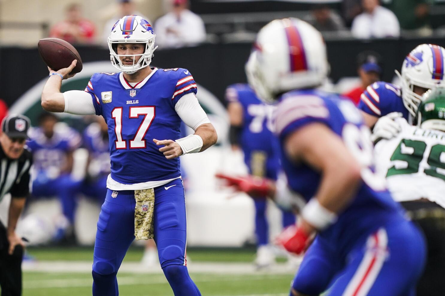 Bills QB Allen returns to practice, questionable for Sunday