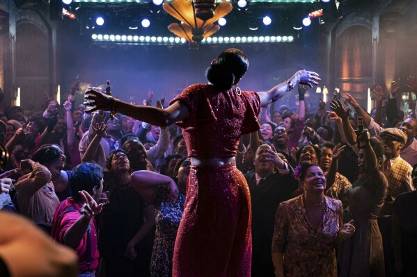 This image released by Hulu shows Andra Day in "The United States vs Billie Holiday." (Takashi Seida/Hulu via AP)