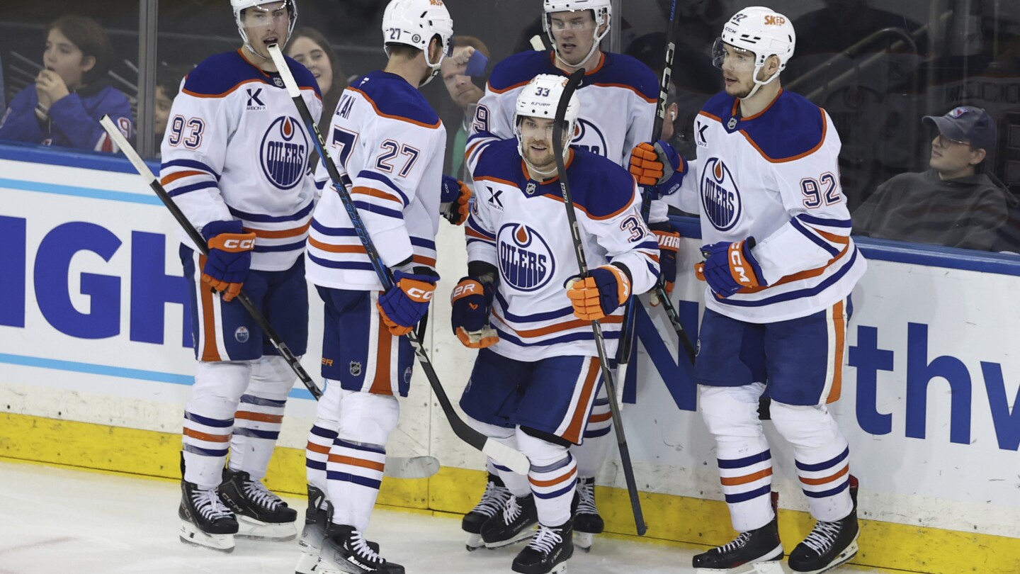 Arvidsson scores go-ahead goal as Oilers beat Rangers 3-1
