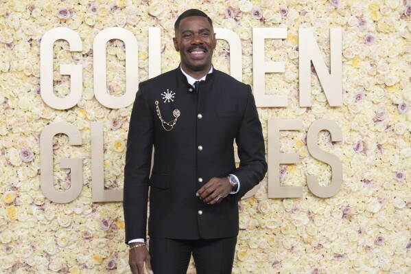 Colman Domingo arrives at the 81st Golden Globe Awards on Sunday, Jan. 7, 2024, at the Beverly Hilton in Beverly Hills, Calif. (Photo by Jordan Strauss/Invision/AP)