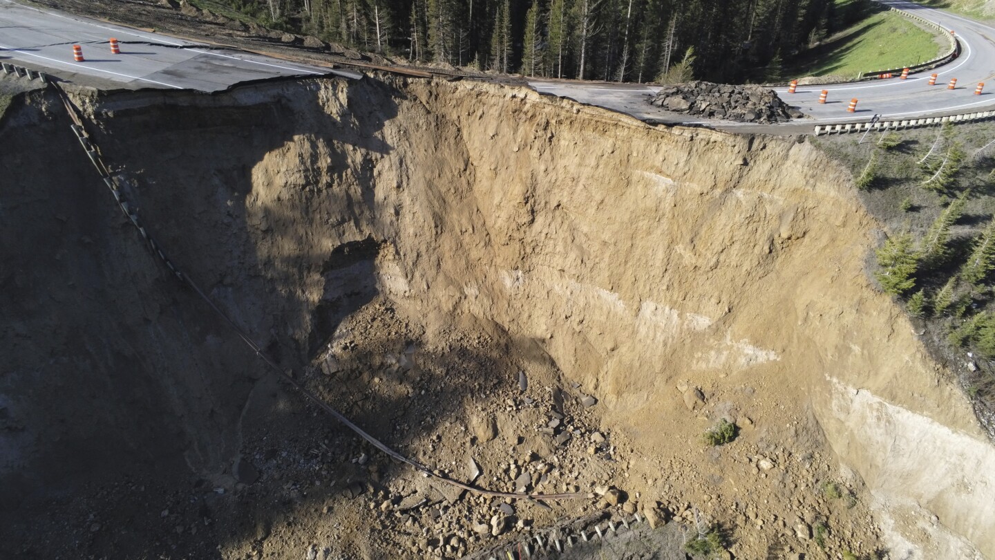 Large chunk of Wyoming's Teton Pass road collapses; unclear how quickly it can be rebuilt