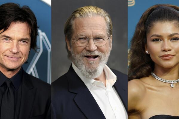 This combination of photos shows Jason Bateman, from left, Jeff Bridges and Zendaya, who are among the presenters for this year's Screen Actors Guild Awards. (AP Photo)