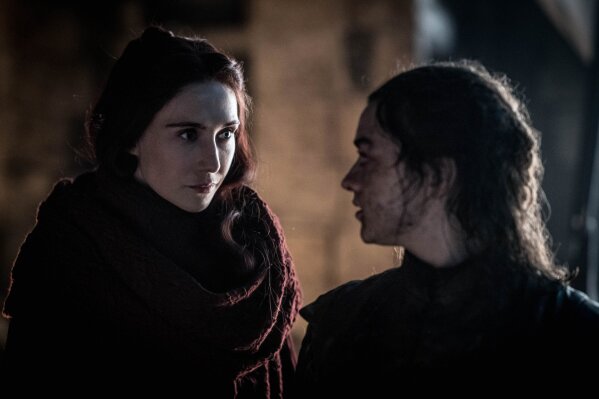 
              This image released by HBO shows Maisie Williams, right, and Carice van Houten in a scene from "Game of Thrones," that aired Sunday, April 28, 2019. In the Associated Press' weekly "Wealth of Westeros" series, we're following the HBO fantasy show's latest plot twists and analyzing the economic and business forces driving the story. This week, Arya’s triumphant assassination of the king ice zombie has prompted an appreciation among us for the role of skills, in economics as well as medieval Westeros. (Helen Sloan/HBO via AP)
            