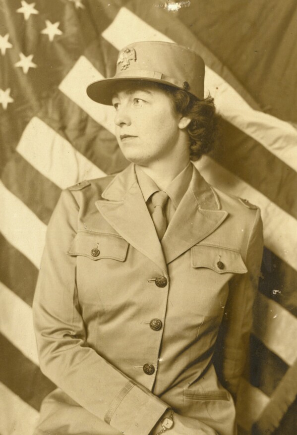 This photo provided by Monuments Men and Women Foundation shows Mary Regan Quessenberry. As Europe began rebuilding after World War II, the U.S. Army's team of art experts set out to find and return millions of works stolen by the Nazis. They included Mary Regan Quessenberry, who from her base in Berlin traveled to examine stolen works, tracked looting cases and investigated suspicious art dealers. (Monuments Men and Women Foundation Collection/The National WWII Museum via AP)