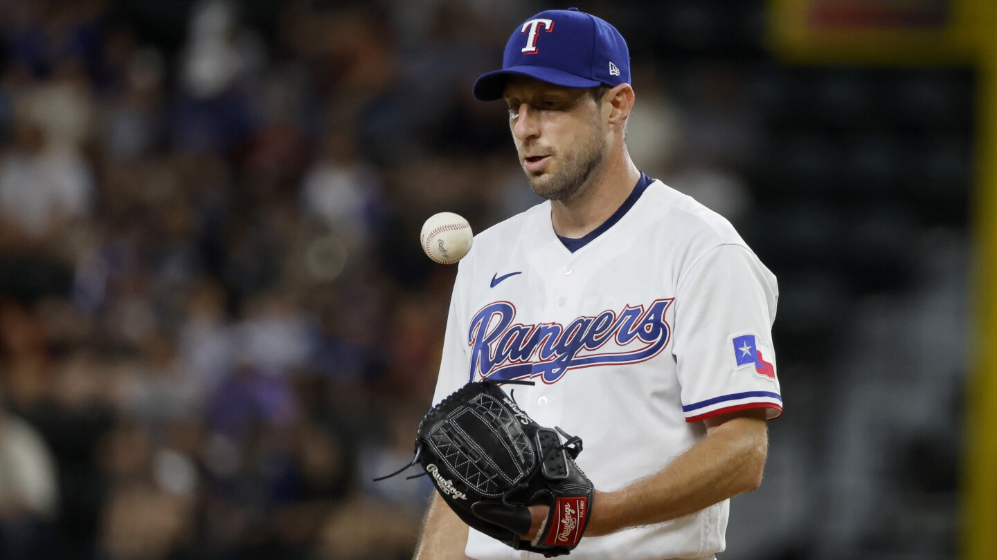 Max Scherzer strikes out 9 over 6 innings in his Rangers debut