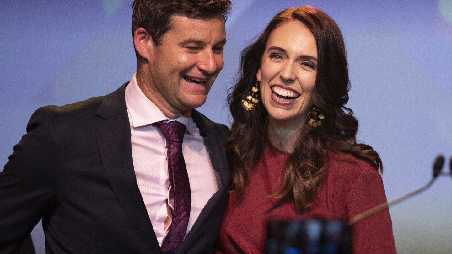 Jacinda Ardern marries longtime partner Clarke Gayford in a private ceremony wearing a contemporary halter neck bridal gown