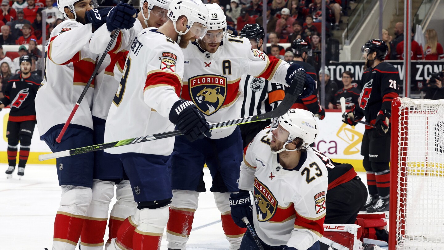 Bennett, Verhaeghe help Panthers roll past Hurricanes 5-0, take 2-0 lead in Eastern final