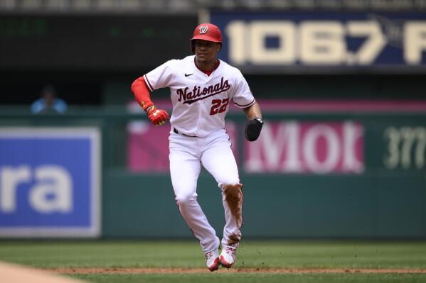 Washington Nationals Juan Soto during a MLB game against the Miami