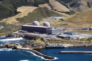 FILE - An aerial photo of the Diablo Canyon Nuclear Power Plant in Avila Beach, Calif., is seen on June 20, 2010. The Biden administration has finalized approval of $1.1 billion to help keep California's last operating nuclear power plant running. The funding is a financial pillar in the plan to keep the Diablo Canyon Nuclear Power Plant producing electricity to at least 2030 — five years beyond its planned closing in 2025. (Joe Johnston/The Tribune via AP, File)