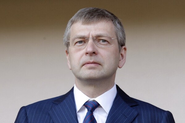FILE - President of the football club AS Monaco, Dmitry Rybolovlev, attends a French league two soccer match between Monaco and Caen at the Louis II stadium on May 4, 2013, in Monaco. Sotheby’s defended itself at a trial Monday, Jan. 8, 2024, against accusations that it helped defraud Rybolovlev out of tens of millions of dollars, saying it knew nothing of wrongdoing by an art buyer who advised the billionaire on buying works by famed artists like Amedeo Modigliani and Leonardo da Vinci. (AP Photo/Lionel Cironneau, File)