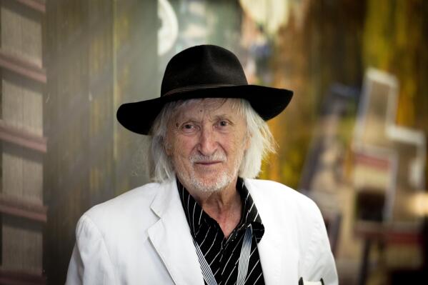 FILE - Slovak filmmaker Juraj Jakubisko presents his film Perinbaba 2 at the 54th Karlovy Vary International Film Festival, in Karlovy Vary, Czech Republic, on July 5, 2019. Jakubisko who was named the best movie director of the 20th century in his country has died on Friday Feb. 24, 2023. He was 84. (Katerina Sulova/CTK via AP, File)