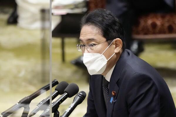 Japan’s Prime Minister Fumio Kishida speaks at a meeting of the Lower House Budget Committee in Tokyo Monday, Oct. 17, 2022. Kishida on Monday ordered an investigation into the Unification Church in an apparent move to calm the public outrage over his governing party’s cozy ties with the controversial group revealed in the wake of the former leader Shinzo Abe’s assassination. (Keisuke Hosojima/Kyodo News via AP)