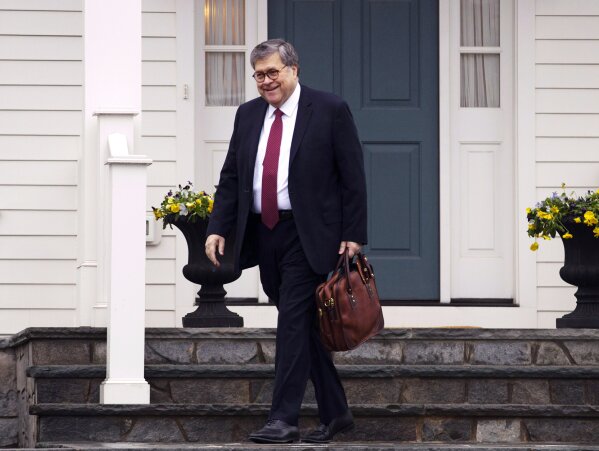 
              Attorney General William Barr leaves his home in McLean, Va., on Thursday, March 21, 2019.  Special Counsel Robert Mueller is expected to present a report to the Justice Department any day now outlining the findings of his nearly two-year investigation into Russian election meddling, possible collusion with Trump campaign officials and possible obstruction of justice by Trump . (AP Photo/Jose Luis Magana)
            