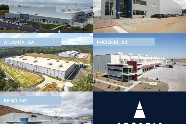 Arcadia Cold's new facility locations include Hazleton, PA; Fort Worth, TX; Atlanta, GA; Phoeniz, AZ; and Reno, NV.