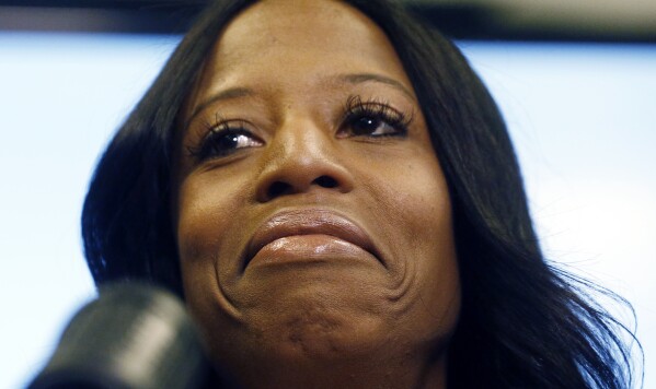 Rep. Mia Love, R-Utah, talks about election results in the 4th Congressional District at the Utah Republican Party headquarters, Nov. 26, 2018, in Salt Lake City. (AP Photo/Rick Bowmer, File)