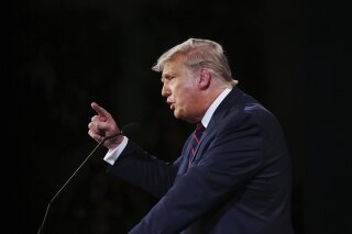 President Donald Trump and Democratic presidential candidate former Vice President Joe Biden participate in the first presidential debate Tuesday, Sept. 29, 2020, at Case Western University and Cle...