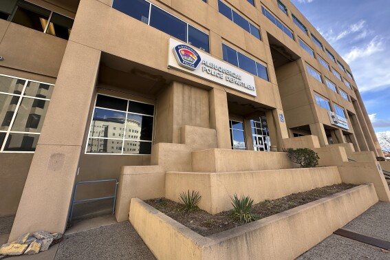 FILE - The Albuquerque Police Department headquarters is seen, Feb. 2, 2024, in Albuquerque, New Mexico. The Albuquerque Police Department is now in full compliance with reforms ordered by the U.S. Department of Justice and that paves the way for the end of nine years of court oversight, authorities said Monday, May 13. (AP Photo/Susan Montoya Bryan, File)